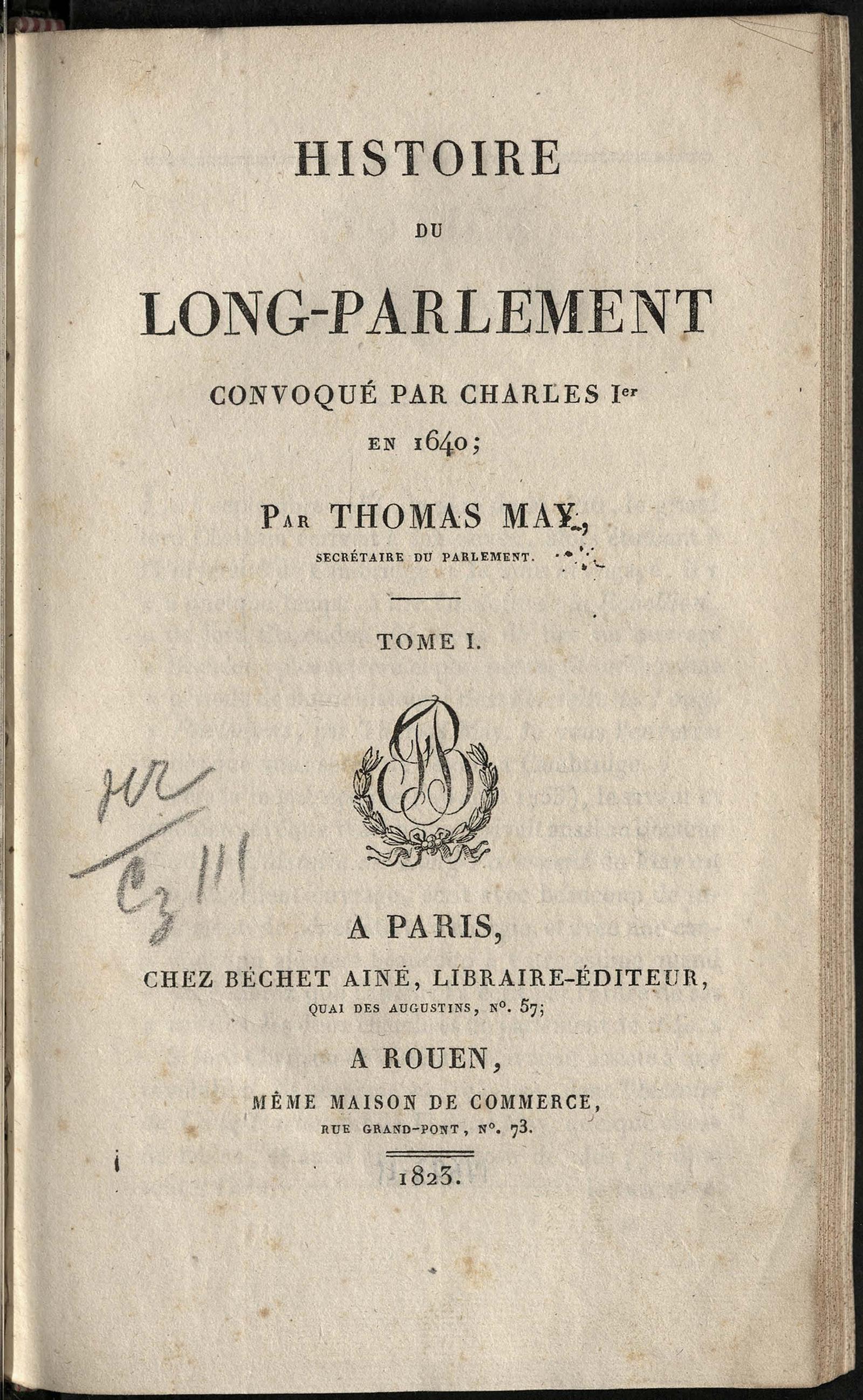 Изображение История «Долгого парламента», созванного Карлом I в 1640 году. Том 1